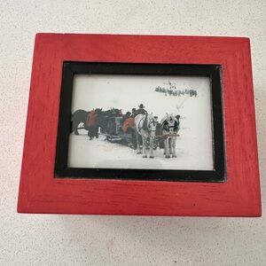 Red Wooden Picture Box with Frame for photo